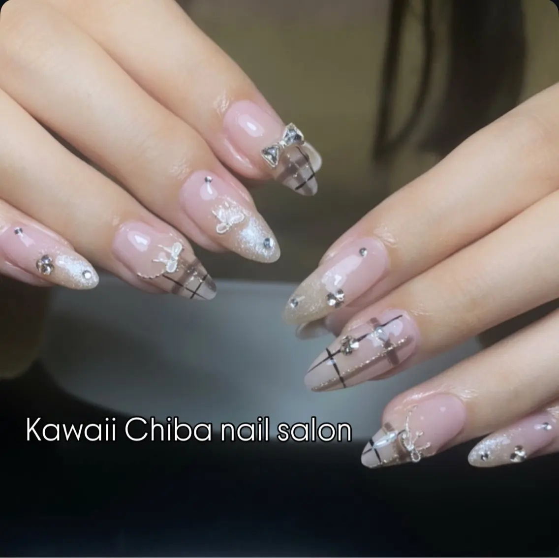 ネイル 長さ出し フレンチネイル ジェルネイル ガーリー 韓国ネイル Kawaii Chiba nailのネイルデザイン