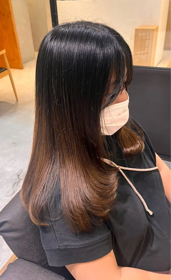 ミディアム 顔周りカット レイヤーカット 田中 もも🍑のヘアスタイル