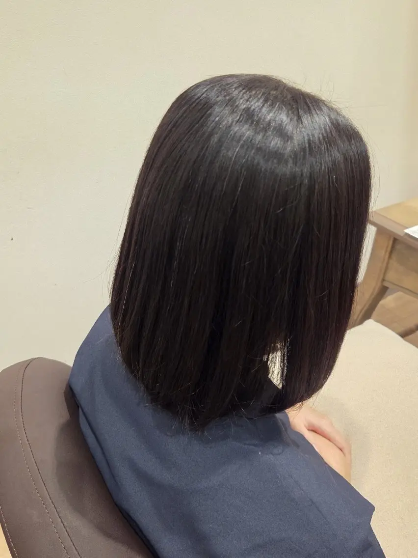 ミディアム 縮毛矯正 竹本 すずかのヘアスタイル