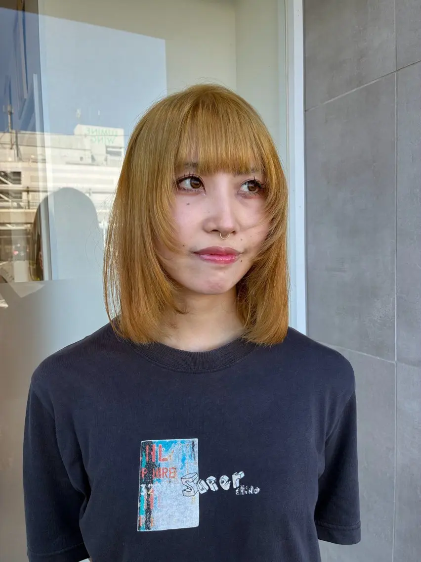 ミディアム カラー ヘアカラー momo/ハイトーン /透明感カラー🎀のヘアスタイル