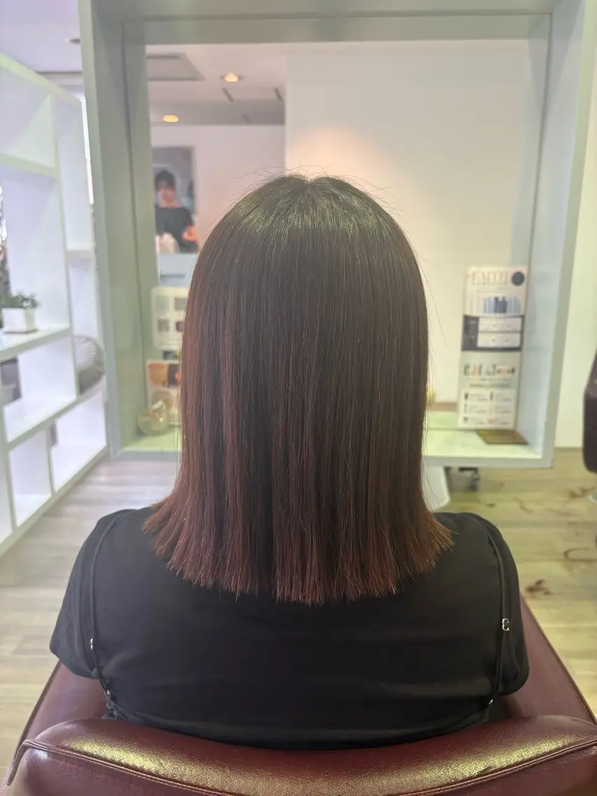 ミディアム カット 岡山 日菜多のヘアスタイル