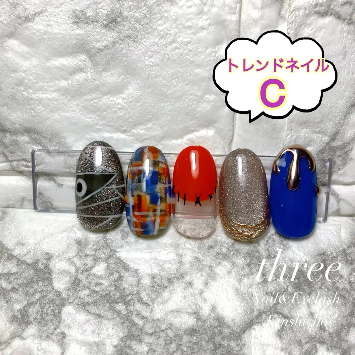 ネイル ハロウィン ハンドネイル three Nail&Eyeのネイルデザイン