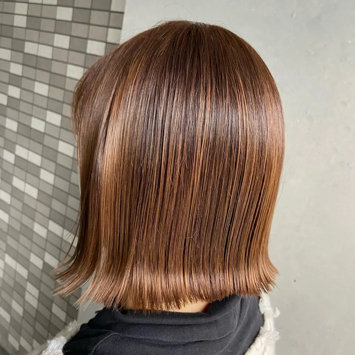 ミディアム カラー 外ハネヘア カット ヘアカラー 💜推しインナー カラー/菊池柊真💜のヘアスタイル