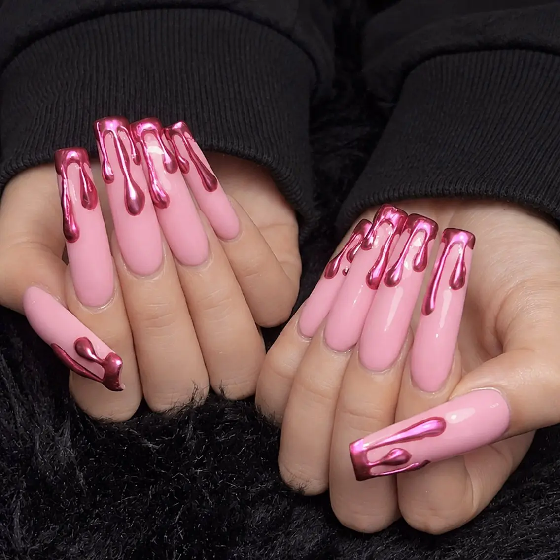 ネイル オーロラネイル 長さ出し フラッシュネイル フレンチネイル ジェルネイル ハンドネイル Amee Nail Salonのネイルデザイン