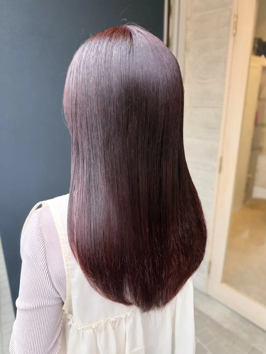 ロング カラー ボルドーカラー ブラウンカラー ヘアカラー トリートメント 艶感/修復カラー/ 小沼 一途👾↝のヘアスタイル