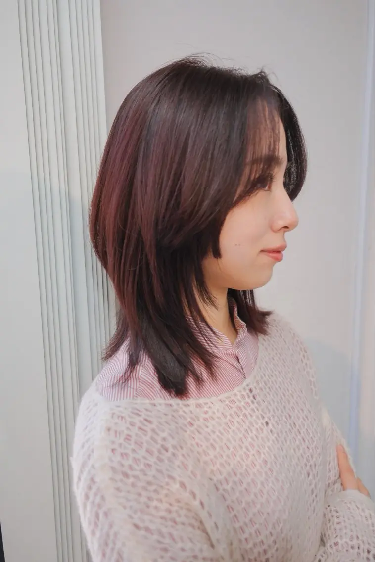 ミディアム ミディアムレイヤー レイヤーカット ボブ/ミディアム 親しみやすさ/さくらのヘアスタイル