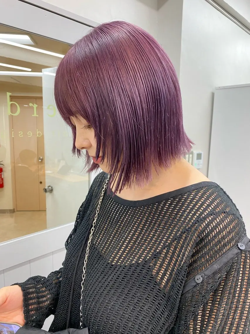ミディアム カラー ボルドーカラー レイヤー暖色カラー 池袋Yamamotoのヘアスタイル