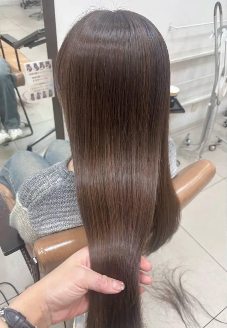 ロング カラー ブラウンカラー ナチュラルブラウン 髪質改善 ヘアカラー トリートメント 頭皮×髪質改善 透明感カラー💎中村のヘアスタイル