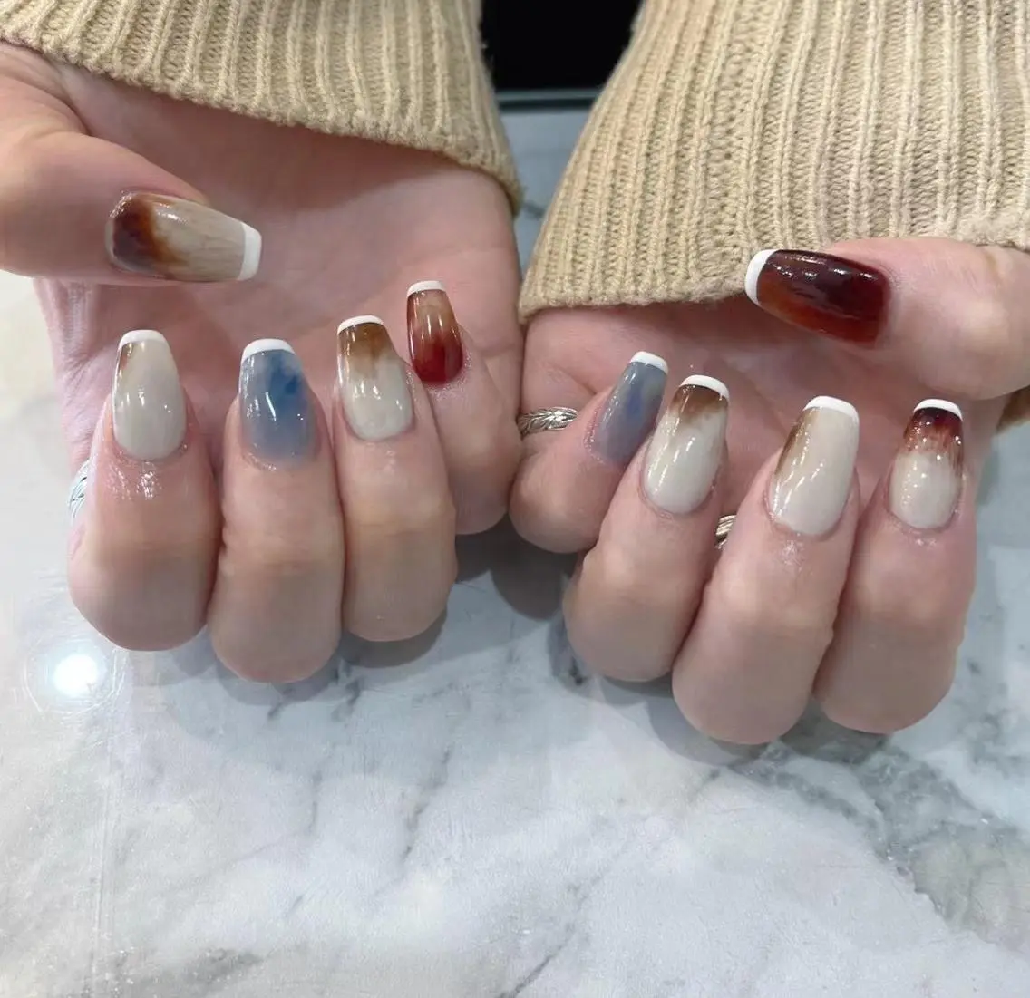 ネイル フレンチネイル ニュアンスネイル ホワイト Babarla Nailのネイルデザイン