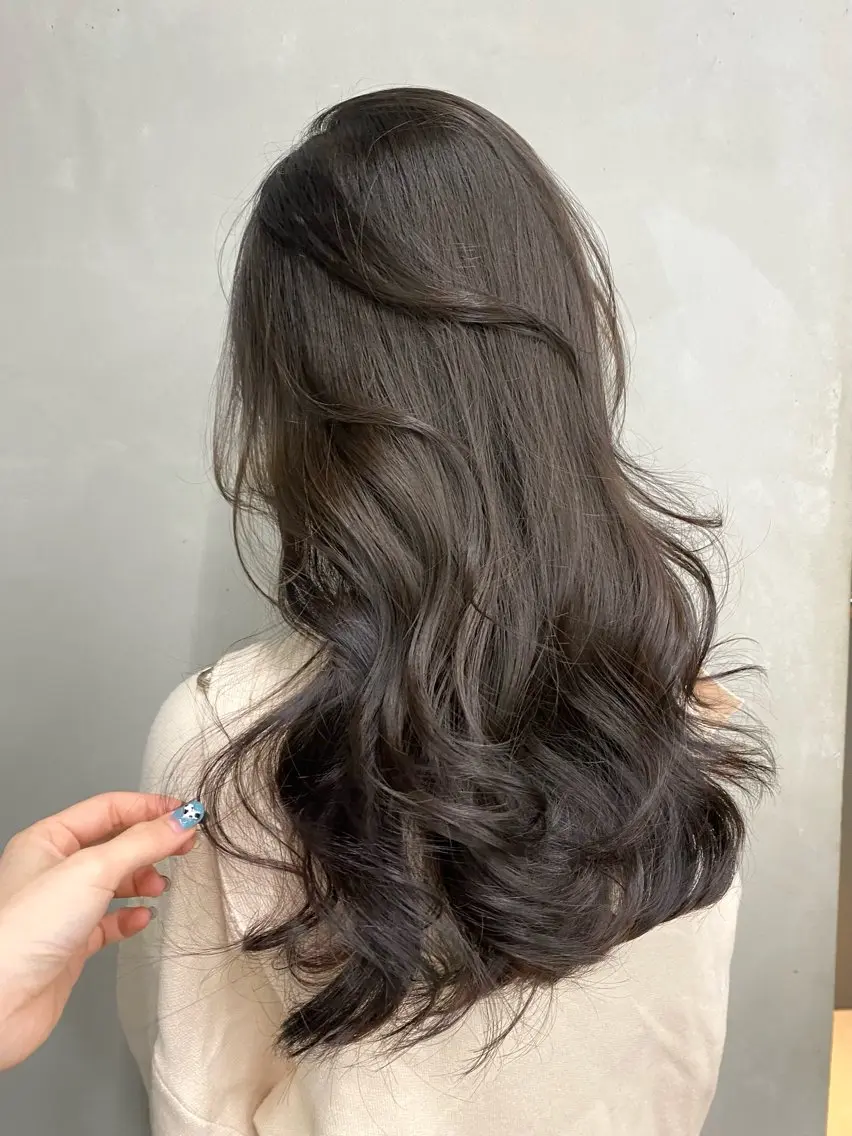 セミロング カラー カット ヘアカラー トリートメント Saki/レイヤー/ 柔色カラー/顔まわりのヘアスタイル