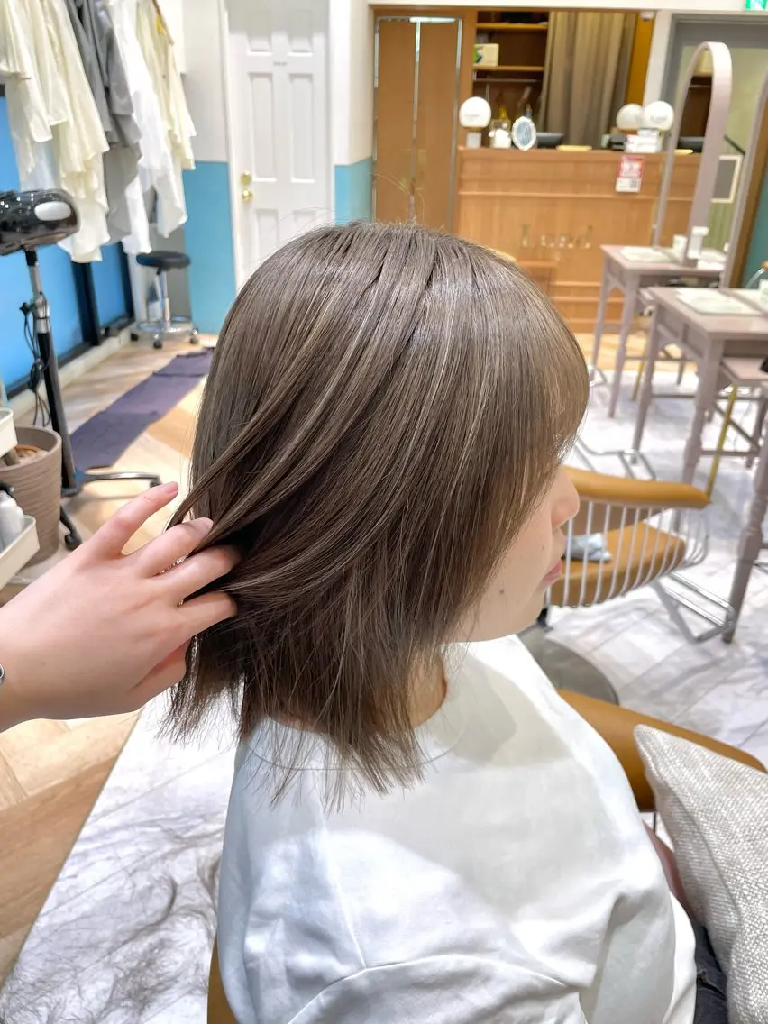 ミディアム カラー カット ヘアカラー トリートメント 🍎大人可愛い小顔 ボブ🍏shioのヘアスタイル
