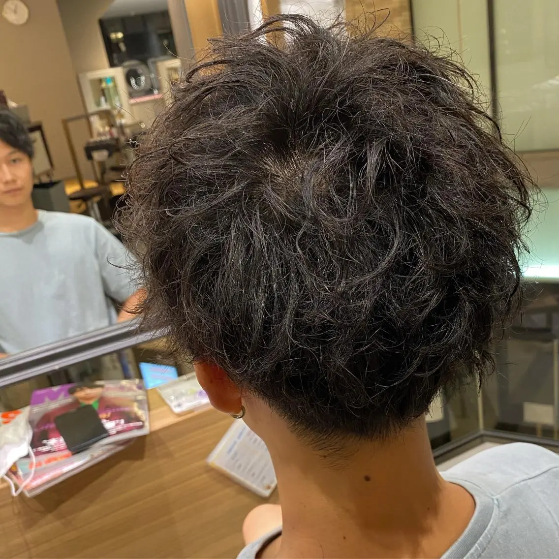 ショート パーマ メンズ メンズパーマ カット パーマ 梅田茶屋町メンズ 専門美容師 山元一平のヘアスタイル