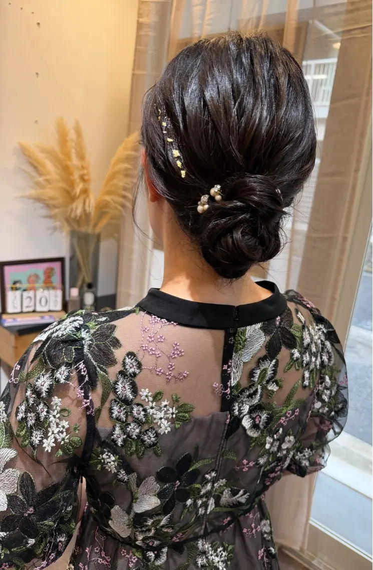 セミロング ヘアアレンジ ヘアセット pep natsumiのヘアスタイル