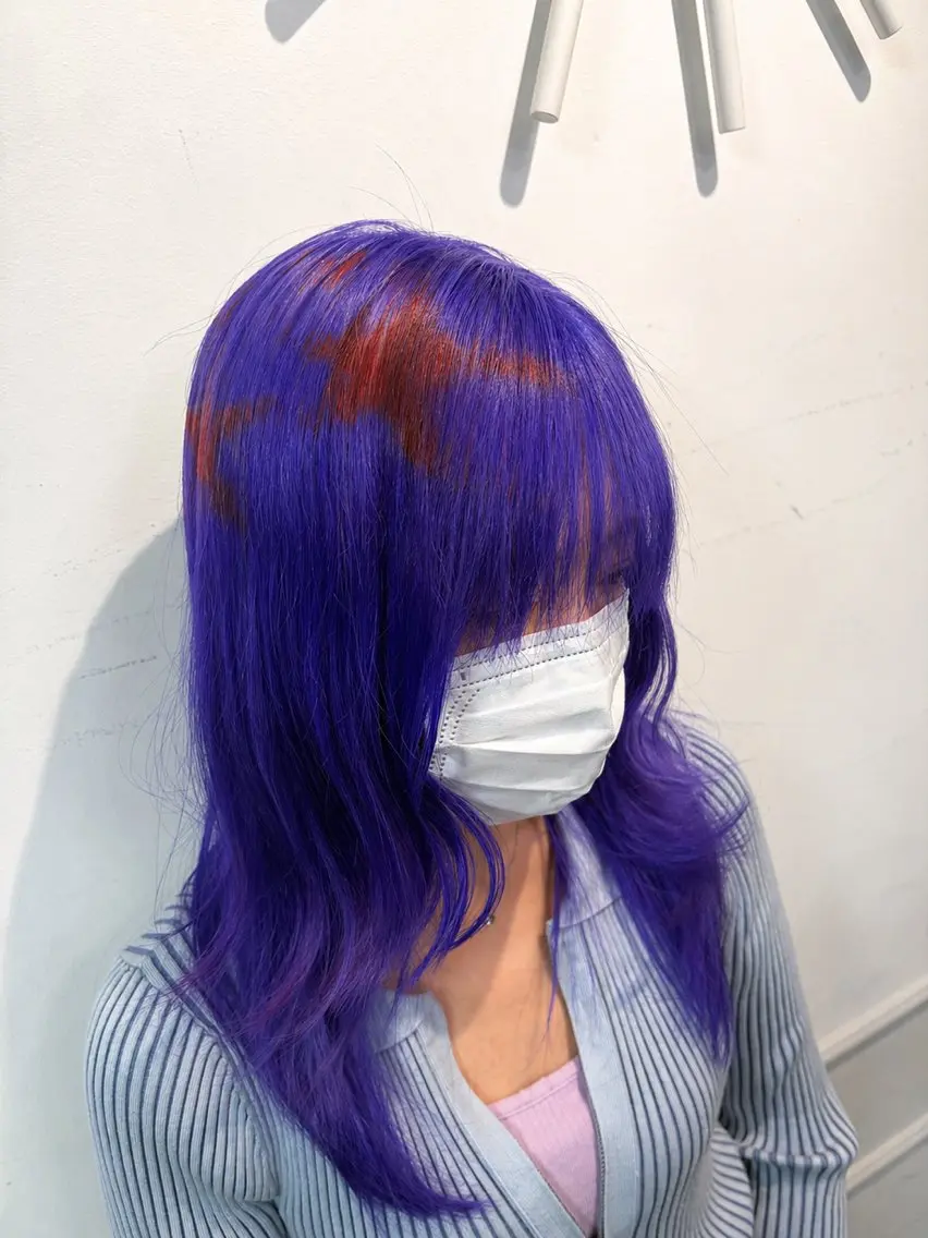 ミディアム カラー ブリーチ デザインカラー ヘアカラー デザインカラー🌈 メイク💄ヒカリ🌟のヘアスタイル