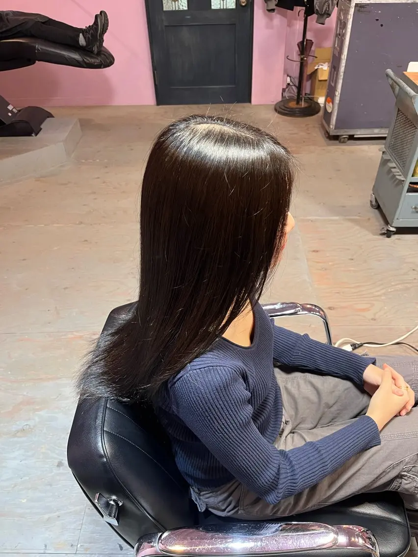 ロング カラー 黒髪 ナチュラルブラック ヘアカラー 藤野 海翔のヘアスタイル