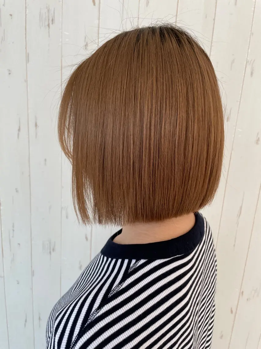 ショート カラー アッシュ 透明感カラー イルミナカラー ボブ/透明感カラー 🤍永田真穂のヘアスタイル