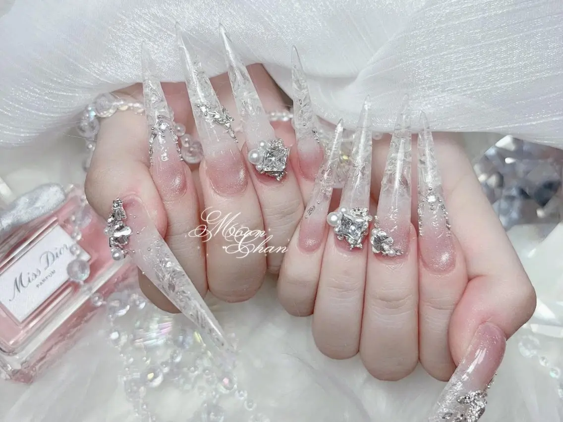 ネイル 成人式 大理石ネイル(マーブル) リボン 夏ネイル ネイルチップ ハンドネイル ハンドケア MIO🌸Nail スカルプ専門店のネイルデザイン