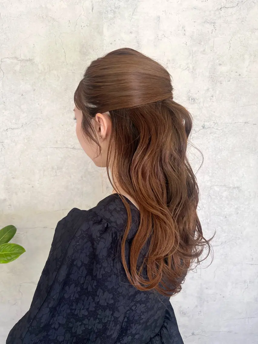巻き髪のみのご希望や、ピンやゴムを使用しない【ダウンヘアセット】🫰🏻ナチュラル仕上げはこちら💁🏻♀️の写真