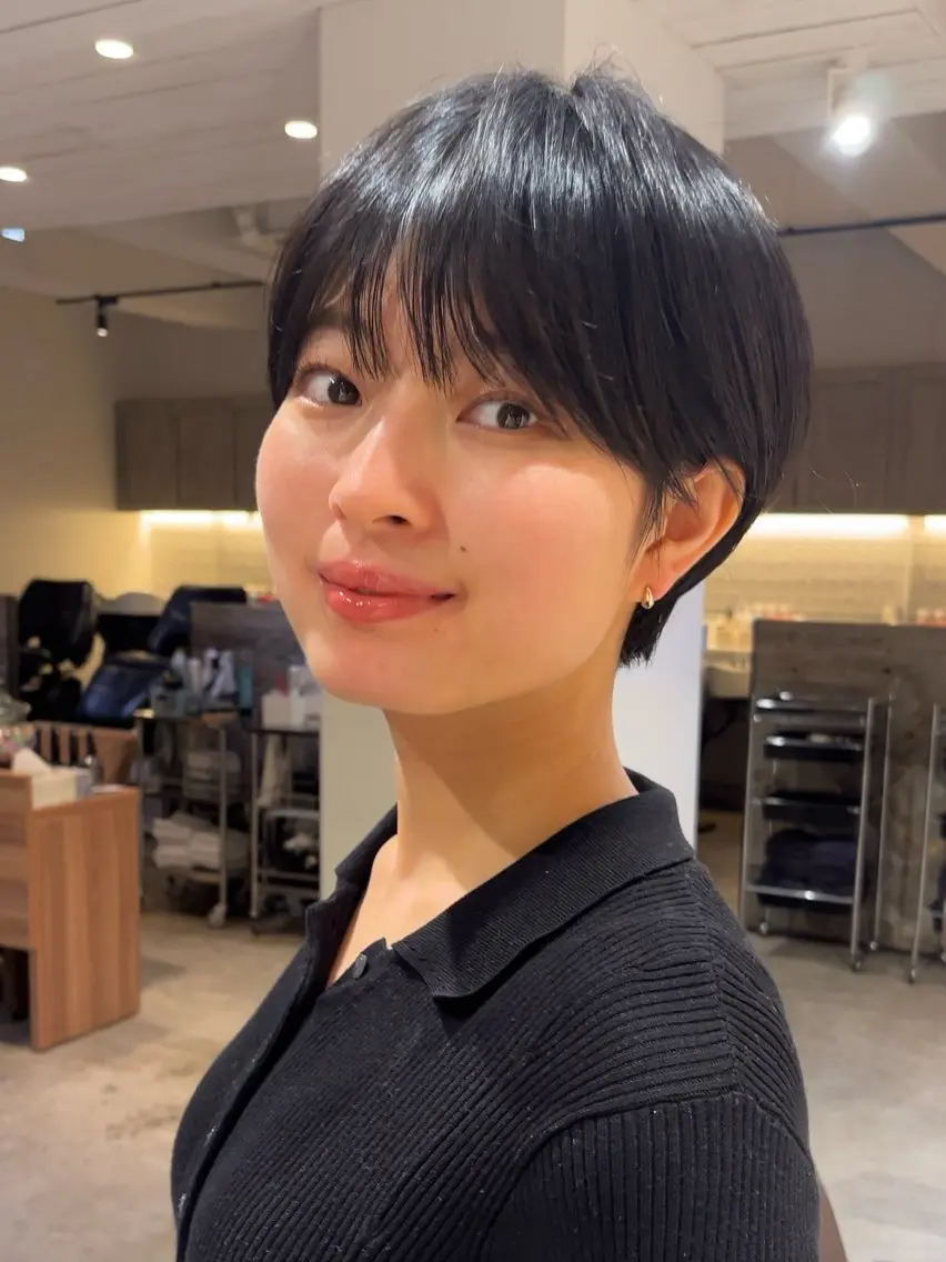 🌟ミニモ限定🌟似合わせカット✖️地下風ストレート✖️トリートメントつき✂️ショート/ショートボブ/くびれショートの写真