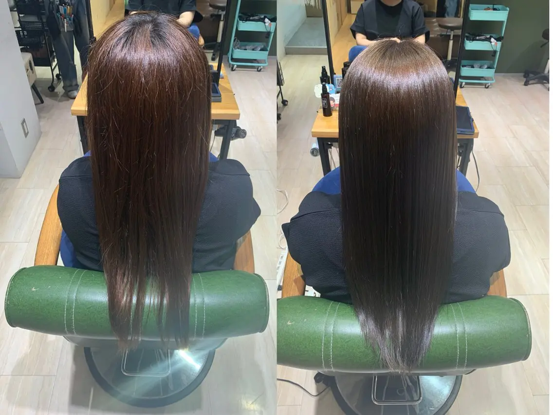 ロング カラー ベージュカラー オリーブベージュ オレンジ パラッチ MIKAのヘアスタイル