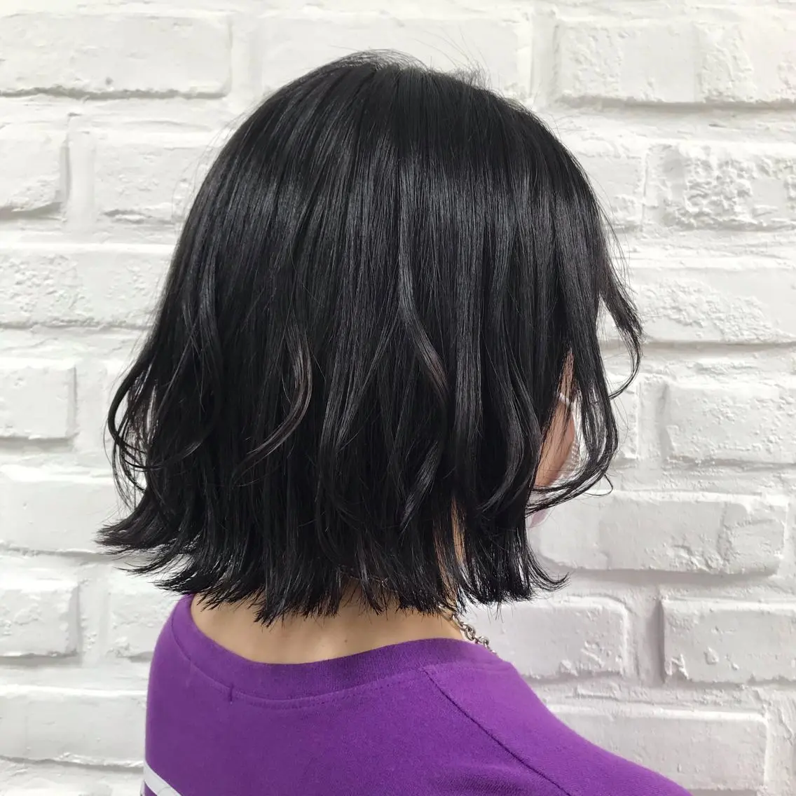 ミディアム カラー アッシュ ラベンダーカラー ラベンダーアッシュ ボブ 外ハネヘア カット ヘアカラー 【暖色カラー特化】 中山由梨のヘアスタイル