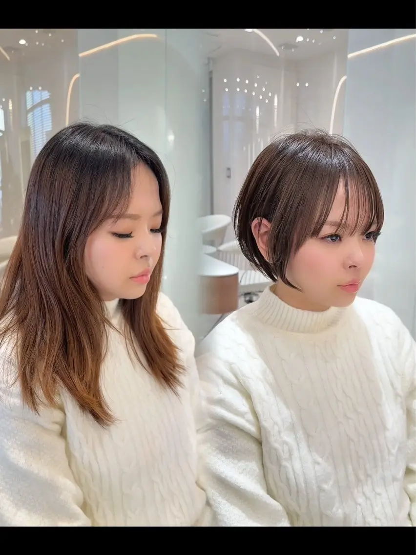ショート カラー 切りっぱなしボブ ショートボブ 丸みショート ボブ 韓国風ヘア カット ヘアカラー トリートメント 【渋谷】ボブ・ レイヤーボブ特化✂︎のヘアスタイル