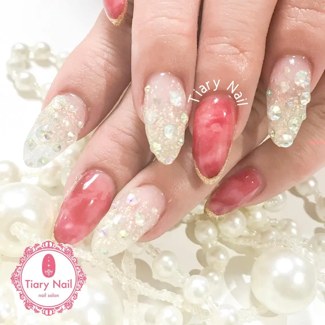 ネイル ハンドネイル 💗🪽Tiary Nail🪽💗のネイルデザイン