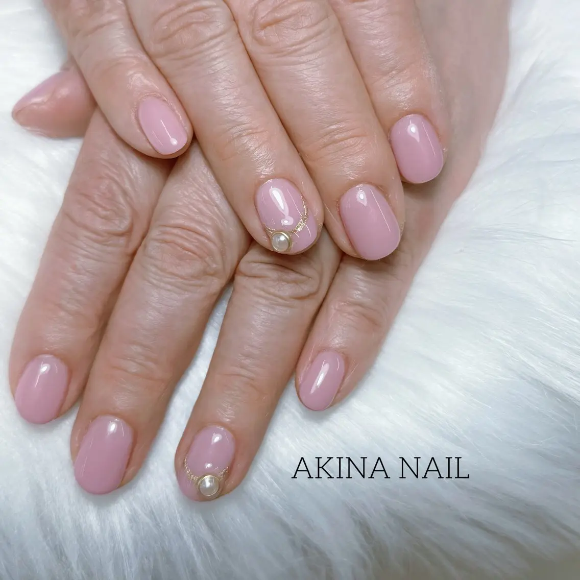 ショート ハンドネイル ハンドケア Akina Nail 亀戸のネイルデザイン
