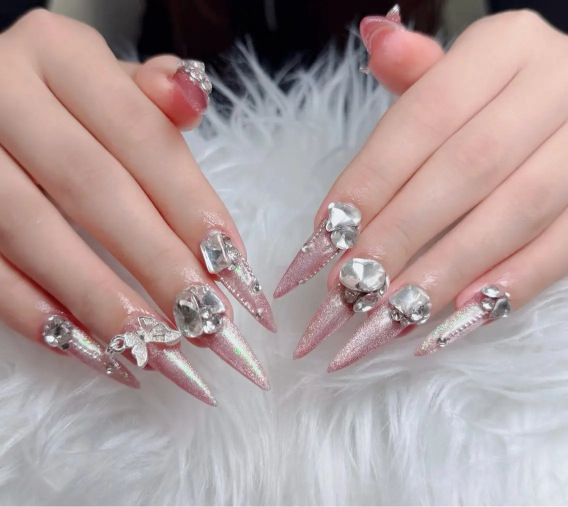 ネイル チークネイル 長さ出し フラッシュネイル フレンチネイル グラデーション ハンドネイル Lenie Nail Salonのネイルデザイン