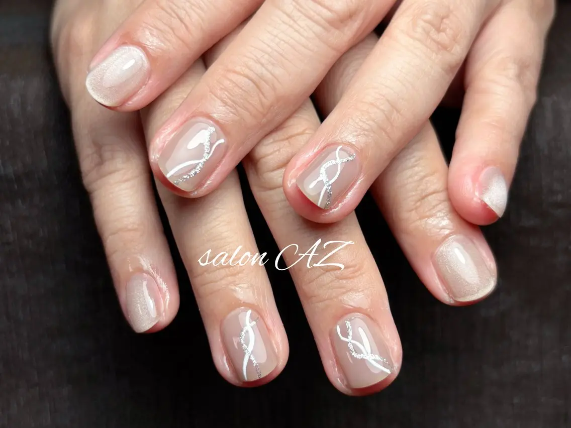 ネイル アートネイル 長さ出し フットネイル フレンチネイル ジェルネイル salon AZのネイルデザイン