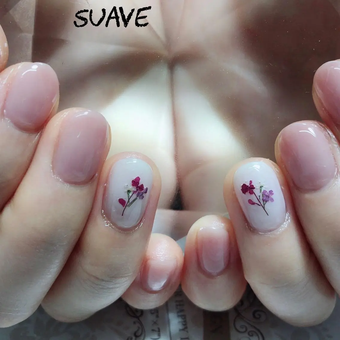 ネイル フラワーネイル ピンク シンプルネイル Nail Suave (シュアーヴ)のネイルデザイン