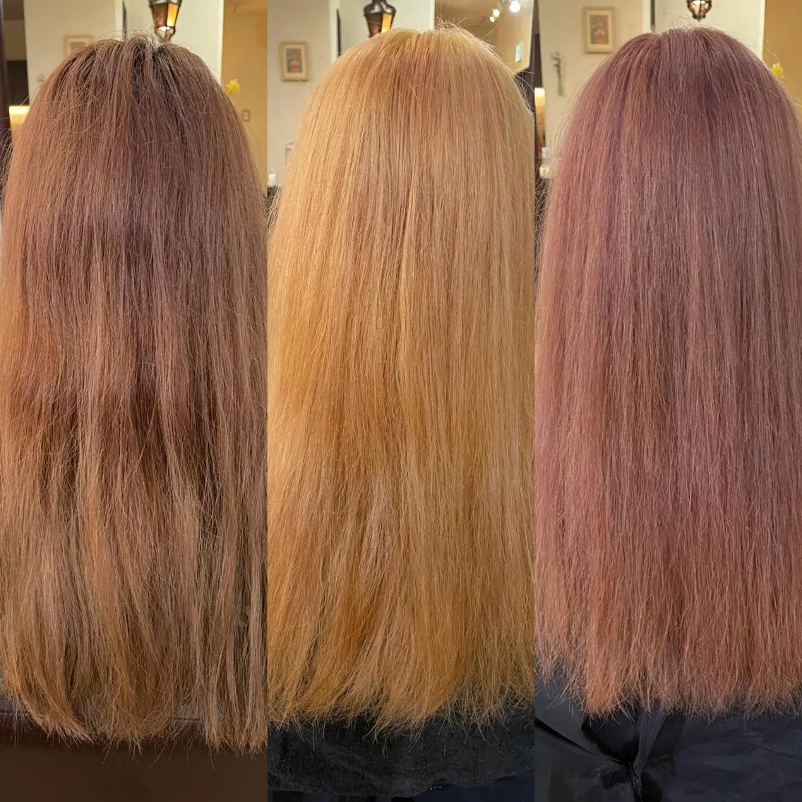 ロング カラー ブリーチ ピンクカラー 箱守 さやかのヘアスタイル