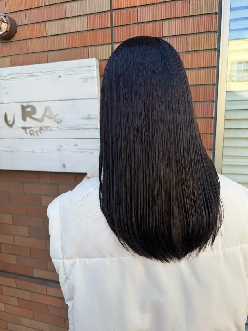 セミロング ヘアカラー 畠 悠也のヘアスタイル