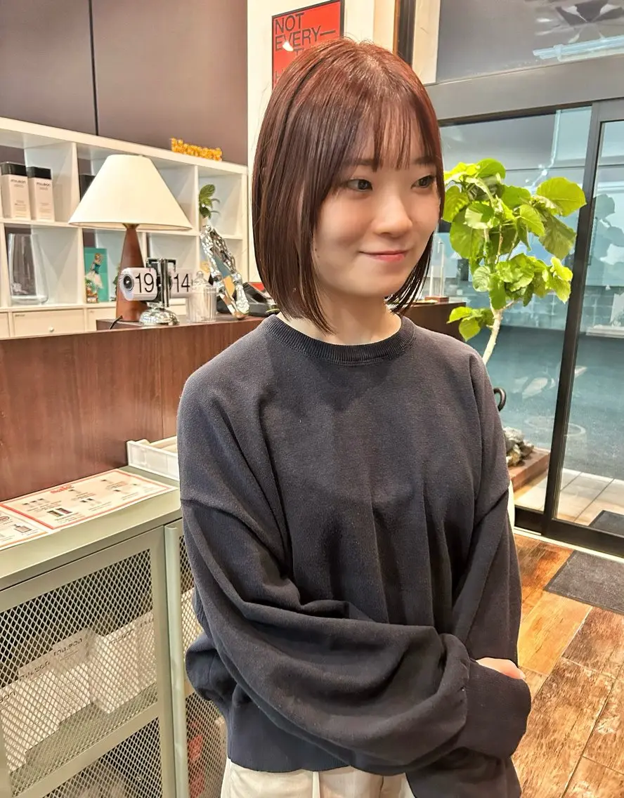 ミディアム ボブ 斉藤 陸のヘアスタイル