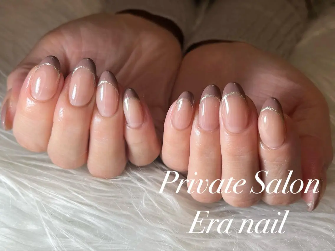 ネイル フレンチネイル ラメ(グリッター) Era nailのネイルデザイン