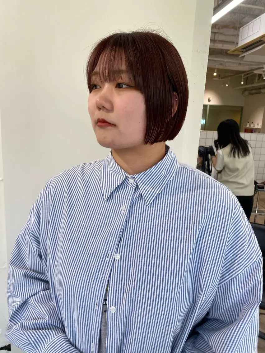 ショート カラー ボブ カット ヘアカラー トリートメント LUVISM新潟🎀 透明感カラー/ミユのヘアスタイル