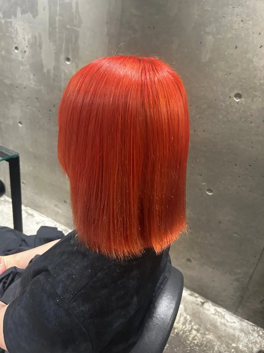 ミディアム カラー メンズ オレンジ ヘアカラー カラー/縮毛矯正✨ 熊谷のヘアスタイル