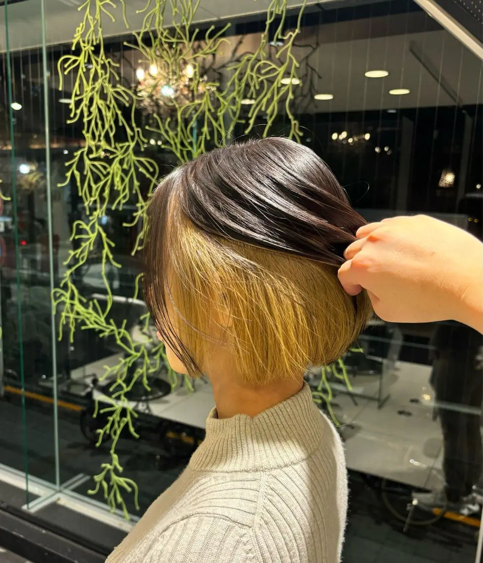 カラー ベージュカラー ブリーチ ブリーチなしカラー おいで まなみのヘアスタイル