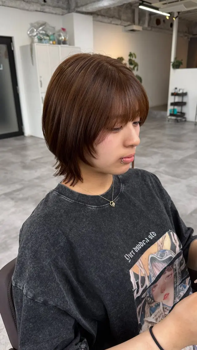 ショート ボブレイヤー ボブ レイヤーカット 渡辺 皐志 Li's 布施のヘアスタイル