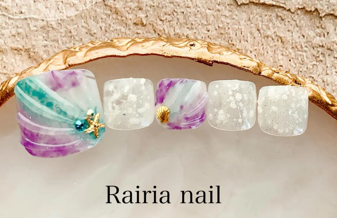 ネイル アートネイル フットネイル ジェルネイル パラジェル Rairia nail本八幡店のネイルデザイン