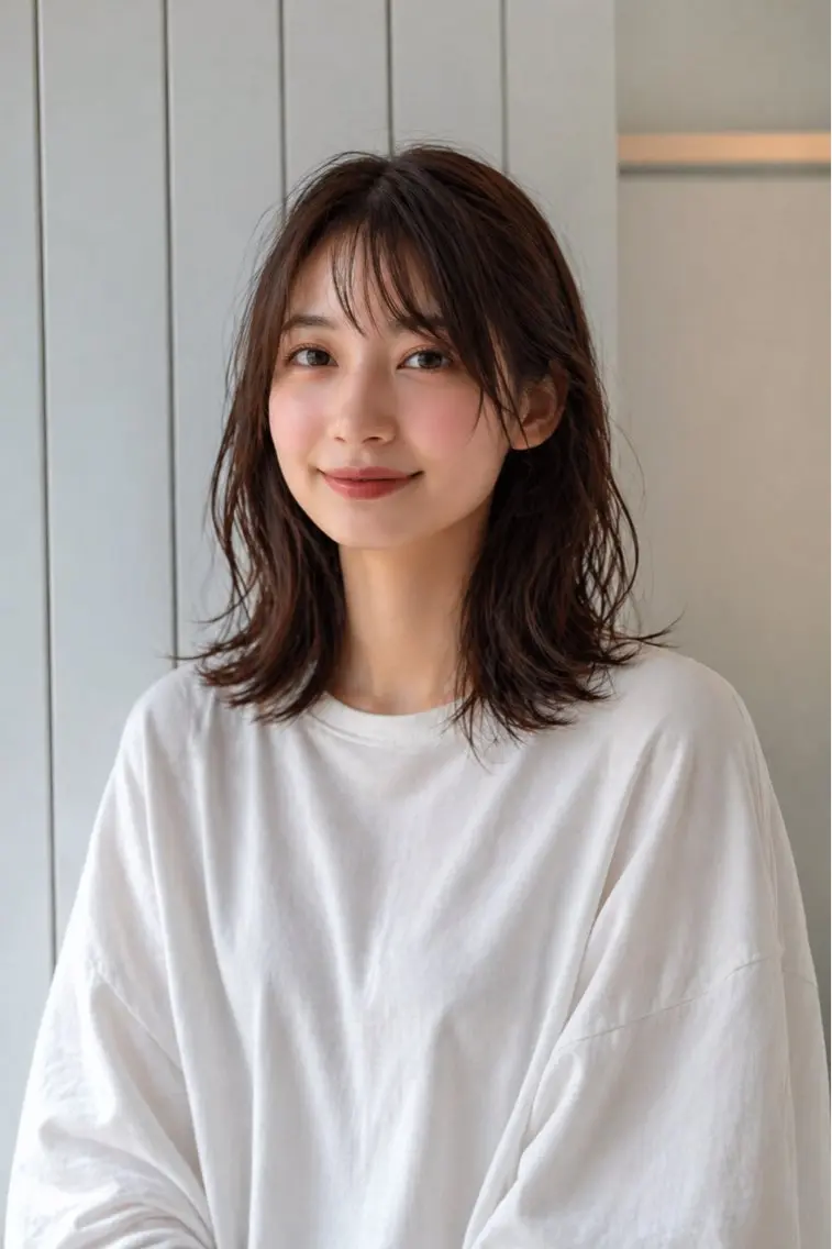 ミディアム ショートボブ ボブ ハイライト 髪質改善 レイヤーカット カット ヘアカラー トリートメント 松谷 圭のヘアスタイル