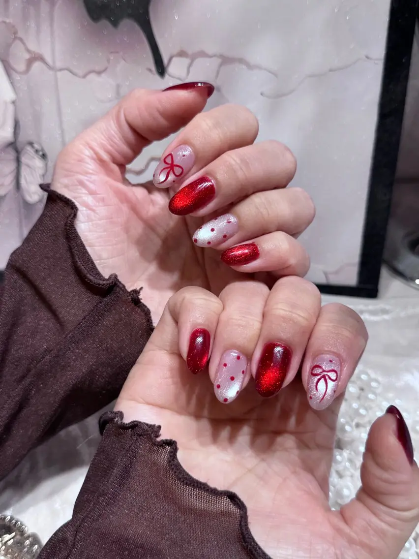 ネイル アートネイル フットネイル ジェルネイル ハート マグネットネイル Babarla Nailのネイルデザイン