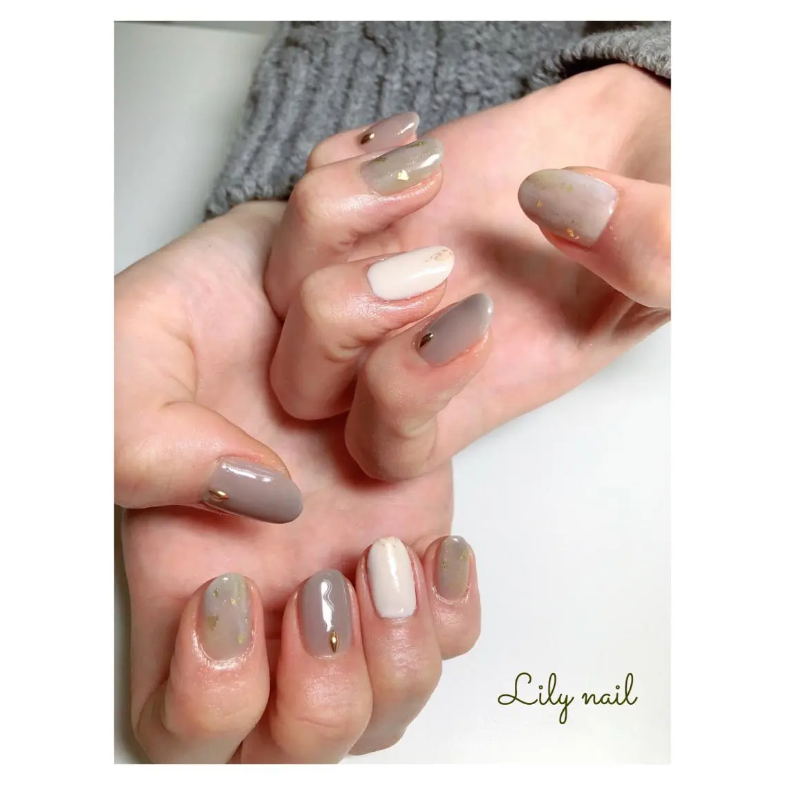 ネイル べっ甲ネイル ブルー ボルドー グラデーション ニュアンスネイル Tink 横浜のネイルデザイン