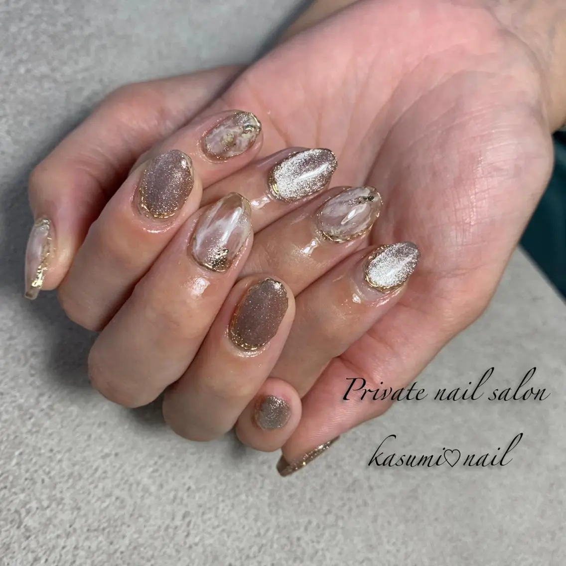 ネイル マグネットネイル ミラーネイル ニュアンスネイル 冬ネイル KASUMI♡ Nailのネイルデザイン