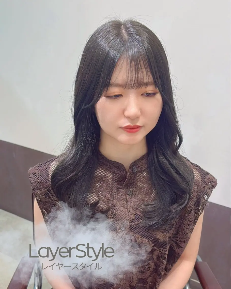 ミディアム カラー カット ヘアカラー 再現性特化💘透明感 🩵 Minami.のヘアスタイル