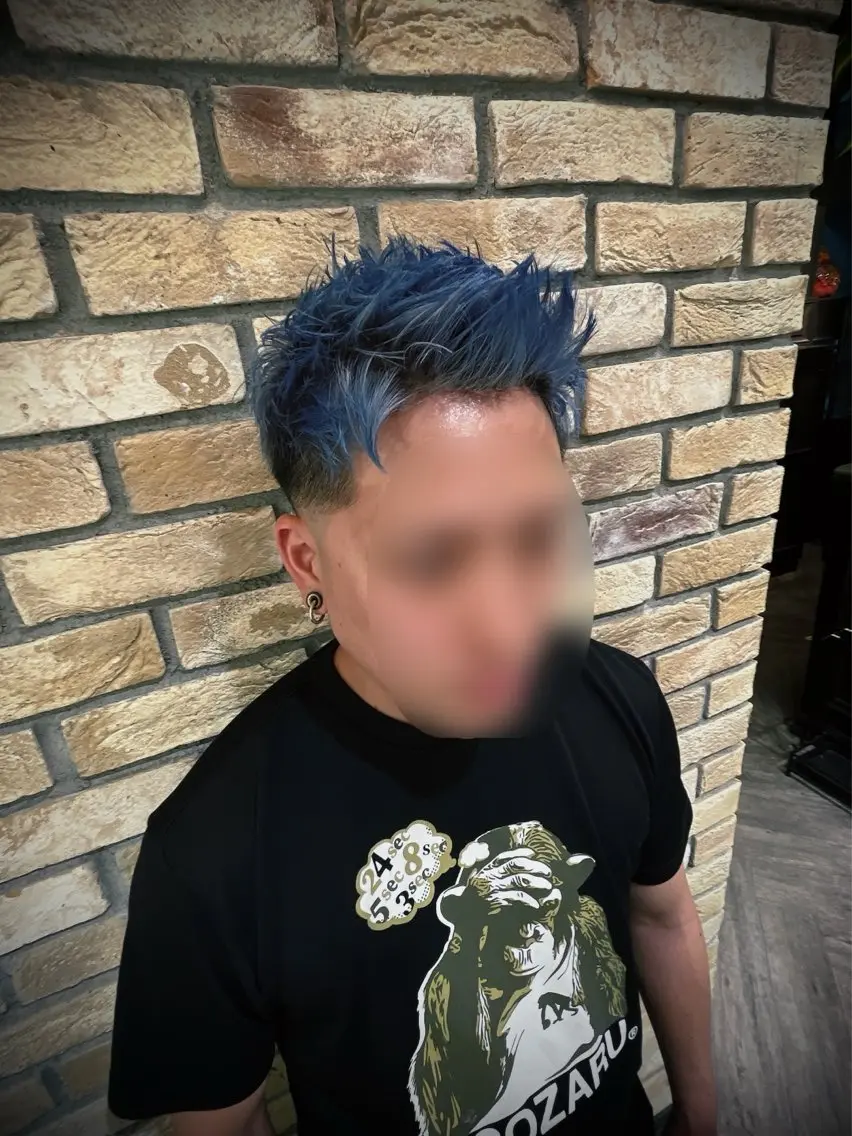 ショート カラー メンズ フェードカット メンズハイトーン ハイトーンカラー Monan渋谷 YUUKIのヘアスタイル