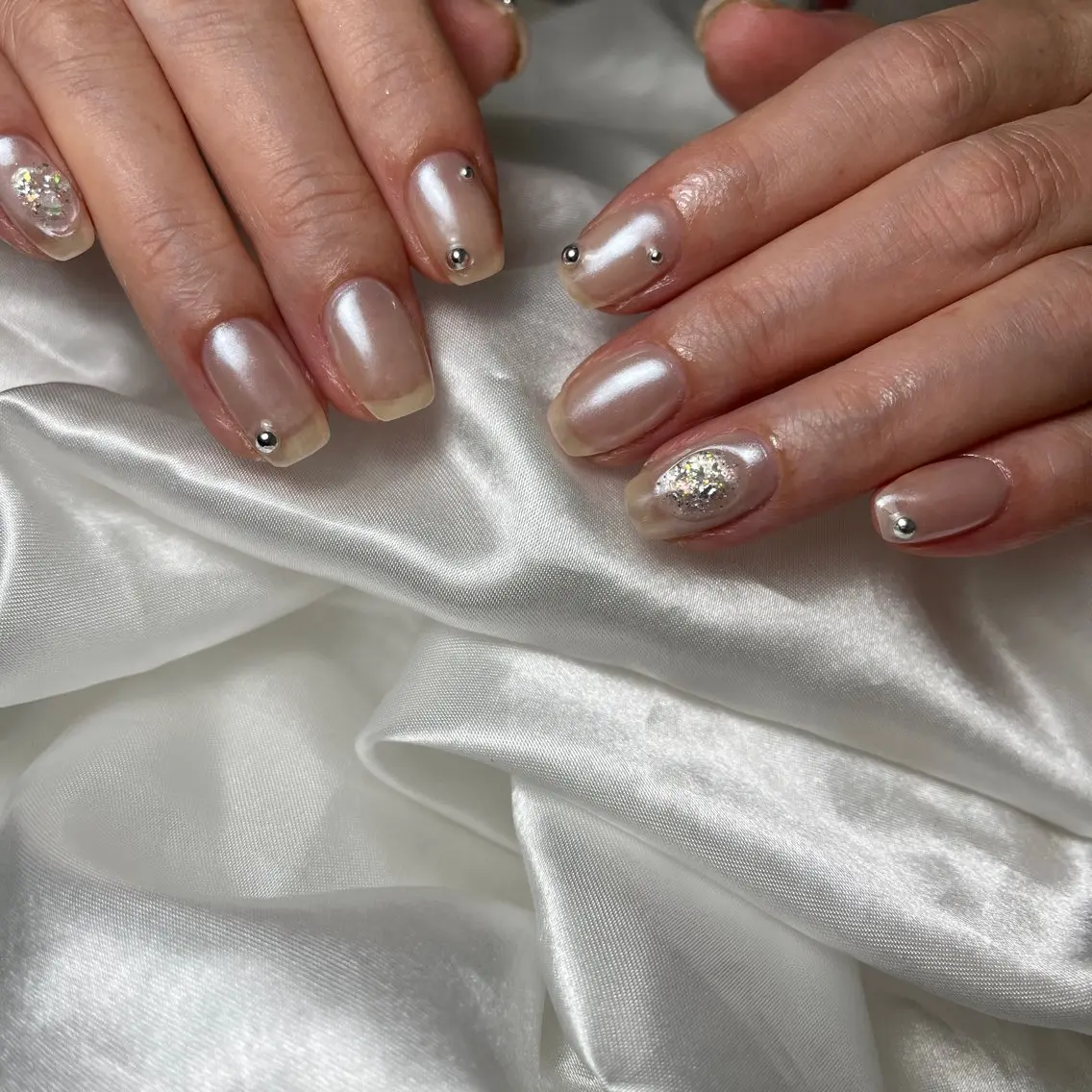 ネイル アートネイル グリーン ハンドネイル nail slow.のネイルデザイン