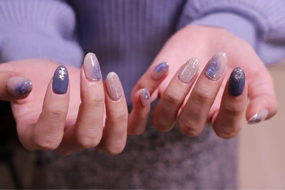 ネイル オーロラネイル 長さ出し ジェルネイル 韓国ネイル 持ち込み ハンドネイル MH Nailのネイルデザイン