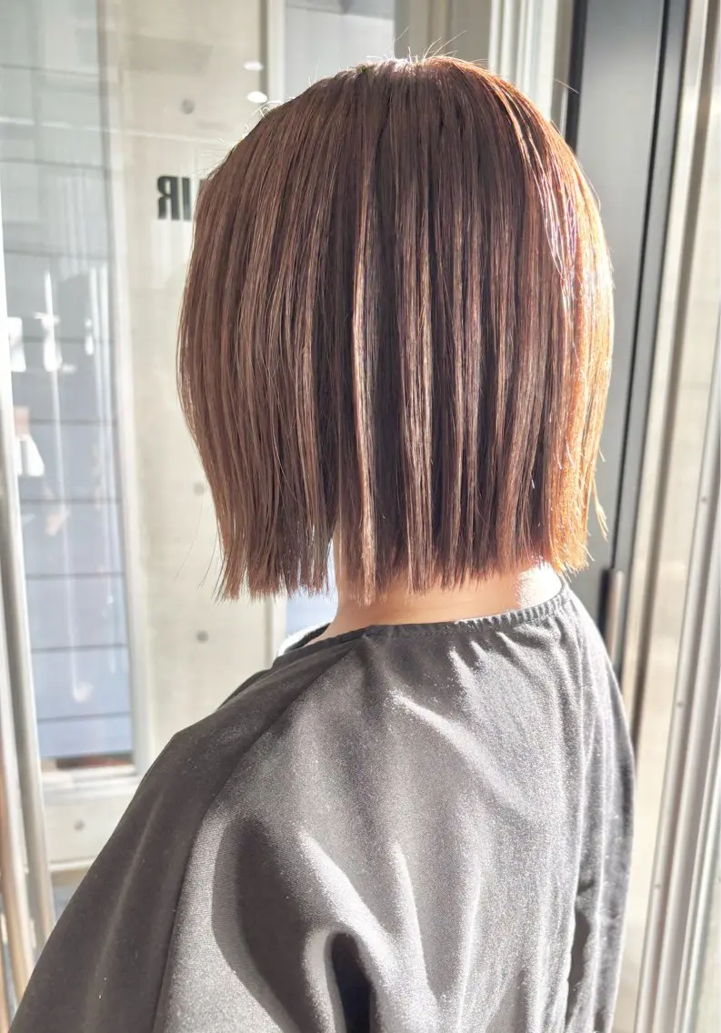 ショート カラー ベージュカラー 透明感カラー ボブ ショートヘア 酸性ストレート カット ヘアカラー トリートメント IKU顔周りレイヤー /ボブ/透明感カラーのヘアスタイル