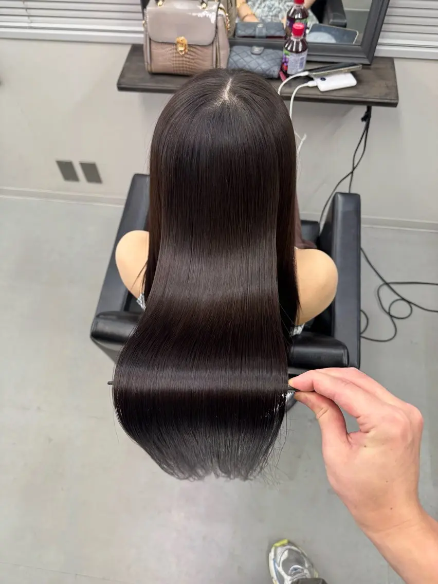 ロング カット ヘアカラー 縮毛矯正 トリートメント 縮毛矯正/髪質改善 韓国風/MIKIYAのヘアスタイル
